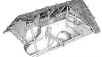Obr. 4: Keltský dům z období kolem roku 400 př. n. l.